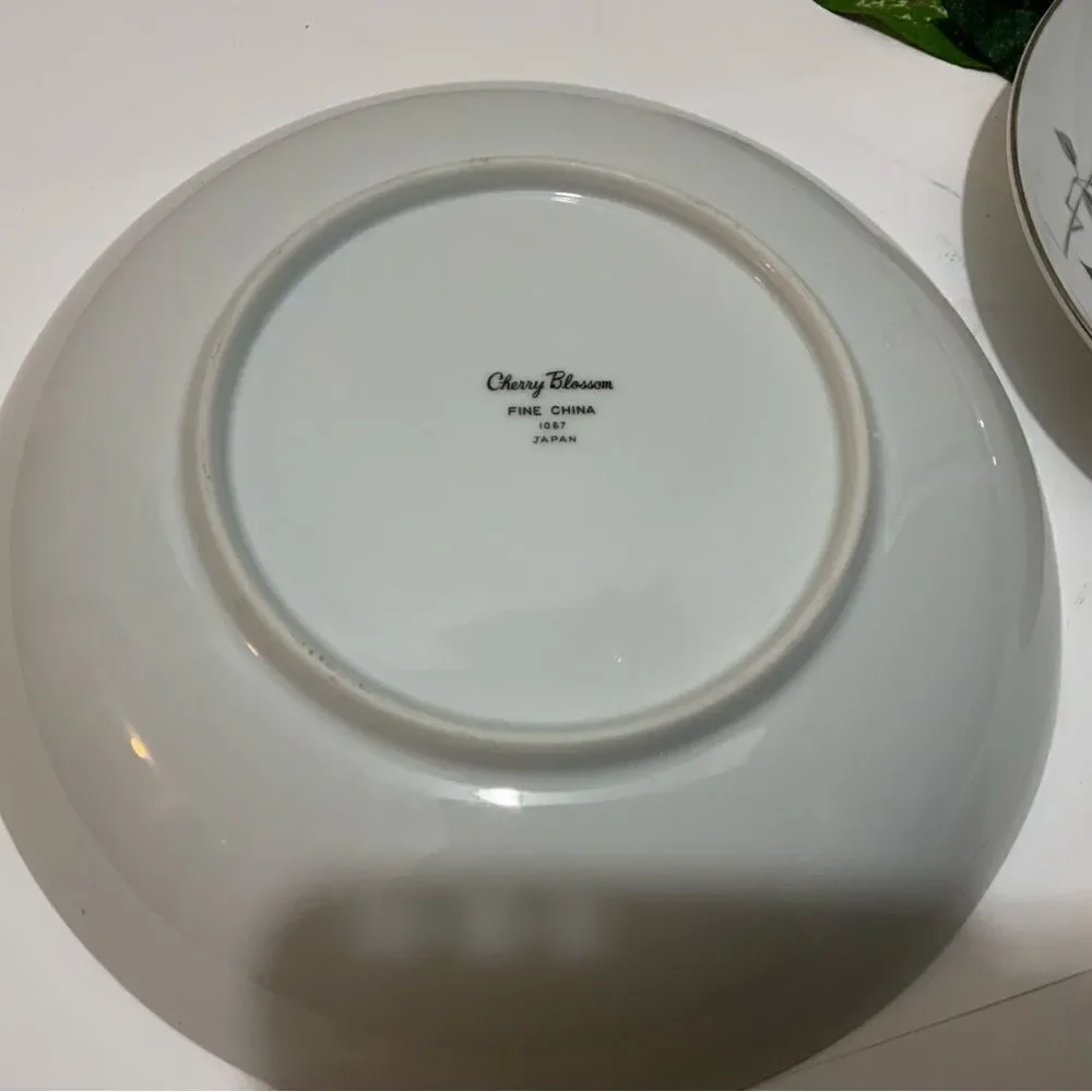 2 Cherry Blossom Fine China 1067 Japan 1 large Bowls 9 1/8
